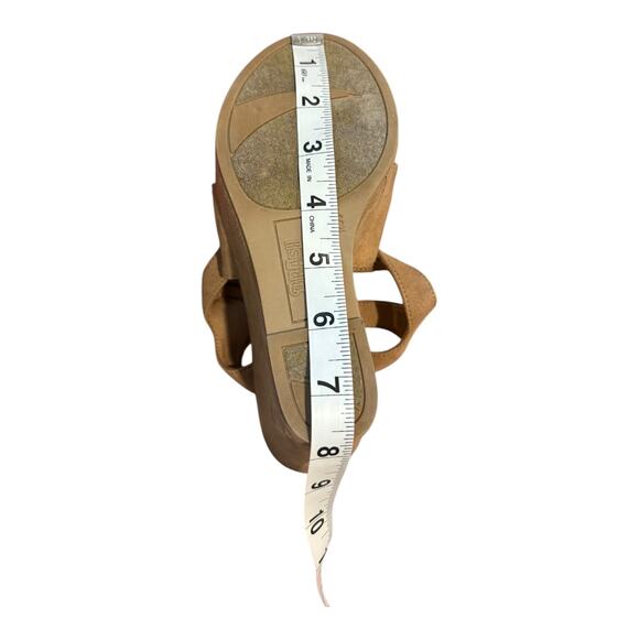 Brash‎ Women's Size 6 Tan Faux Suede Block Heel Open Toe Sandal Wedge - Picture 7 of 10